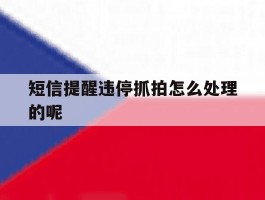 短信提醒违停抓拍怎么处理的呢