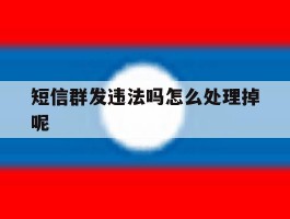 短信群发违法吗怎么处理掉呢
