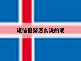 短信报警怎么说的呢