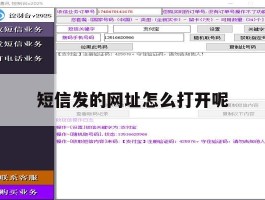 短信发的网址怎么打开呢