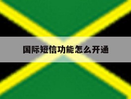 国际短信功能怎么开通