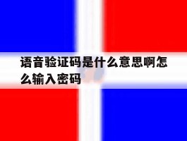 语音验证码是什么意思啊怎么输入密码