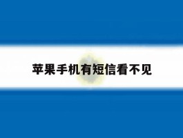 苹果手机有短信看不见