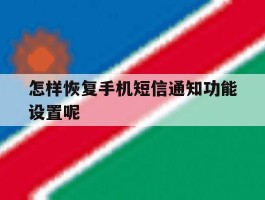 怎样恢复手机短信通知功能设置呢