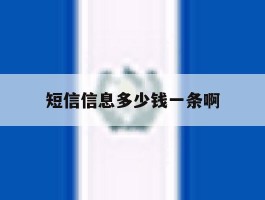 短信信息多少钱一条啊