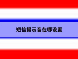 短信提示音在哪设置