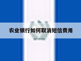 农业银行如何取消短信费用