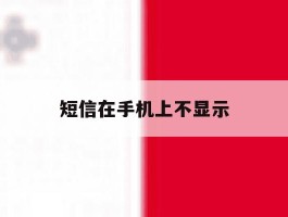 短信在手机上不显示