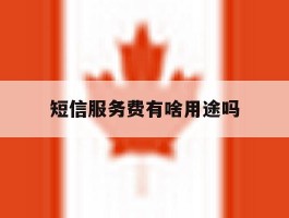 短信服务费有啥用途吗
