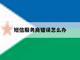 短信服务商错误怎么办