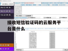 接收短信验证码的云服务平台是什么