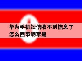 华为手机短信收不到信息了怎么回事呢苹果