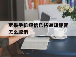 苹果手机短信已将通知静音怎么取消