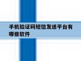 手机验证码短信发送平台有哪些软件