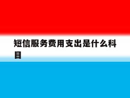 短信服务费用支出是什么科目