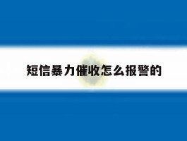 短信暴力催收怎么报警的