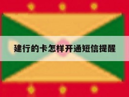 建行的卡怎样开通短信提醒