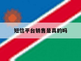 短信平台销售是真的吗
