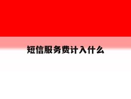 短信服务费计入什么