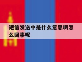短信发送中是什么意思啊怎么回事呢