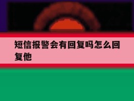 短信报警会有回复吗怎么回复他