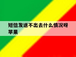 短信发送不出去什么情况呀苹果