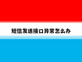 短信发送接口异常怎么办