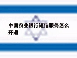 中国农业银行短信服务怎么开通