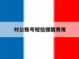 对公账号短信提醒费用