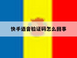快手语音验证码怎么回事