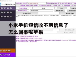 小米手机短信收不到信息了怎么回事呢苹果