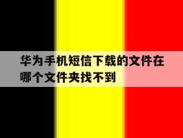 华为手机短信下载的文件在哪个文件夹找不到