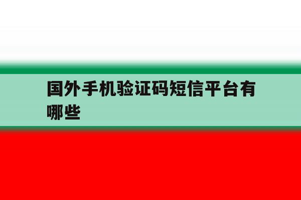 国外手机验证码短信平台有哪些 国外手机验证码短信平台有哪些