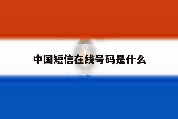 中国短信在线号码是什么 中国短信在线号码是什么