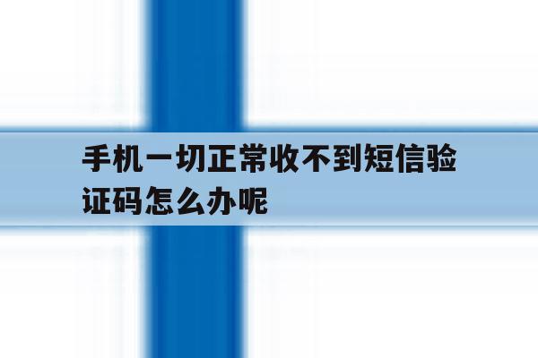 手机一切正常收不到短信验证码怎么办呢 手机一切正常收不到短信验证码怎么办呢