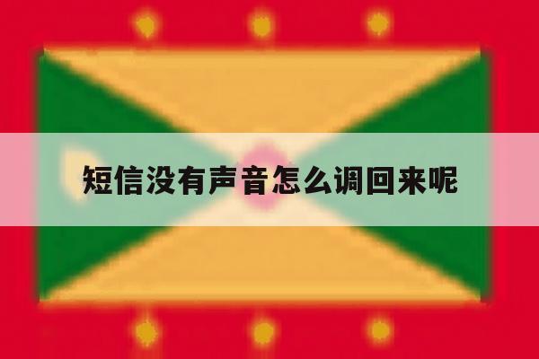 短信没有声音怎么调回来呢 短信没有声音怎么调回来呢