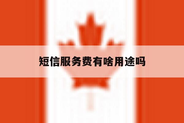 短信服务费有啥用途吗 短信服务费有啥用途吗