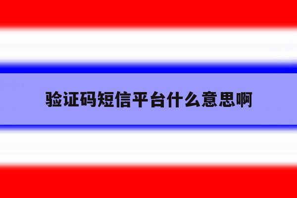 验证码短信平台什么意思啊 验证码短信平台什么意思啊