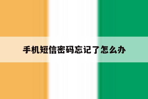 手机短信密码忘记了怎么办 手机短信密码忘记了怎么办