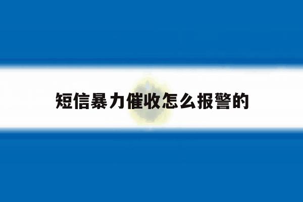 短信暴力催收怎么报警的 短信暴力催收怎么报警的