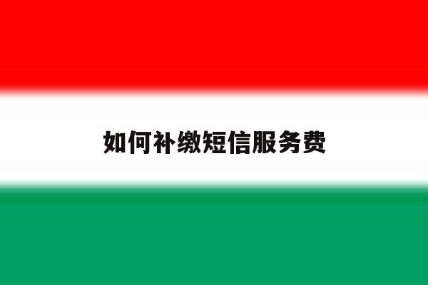 如何补缴短信服务费 如何补缴短信服务费