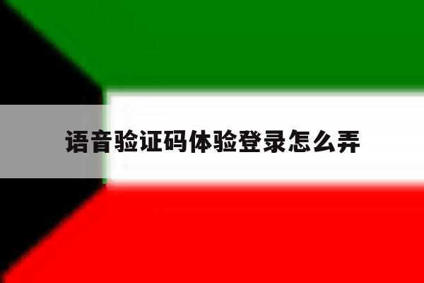 语音验证码体验登录怎么弄