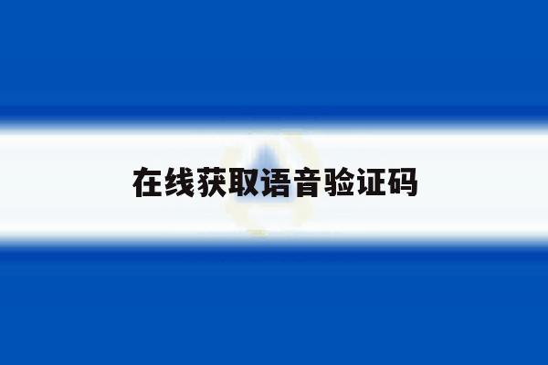 在线获取语音验证码 在线获取语音验证码