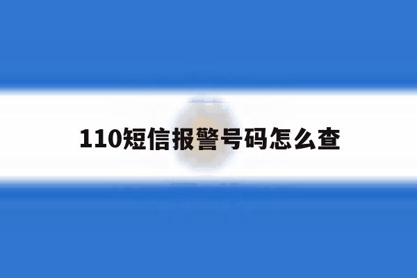 110短信报警号码怎么查 110短信报警号码怎么查
