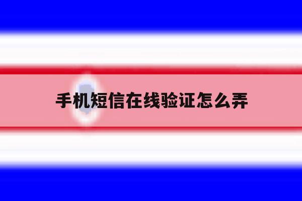 手机短信在线验证怎么弄 手机短信在线验证怎么弄
