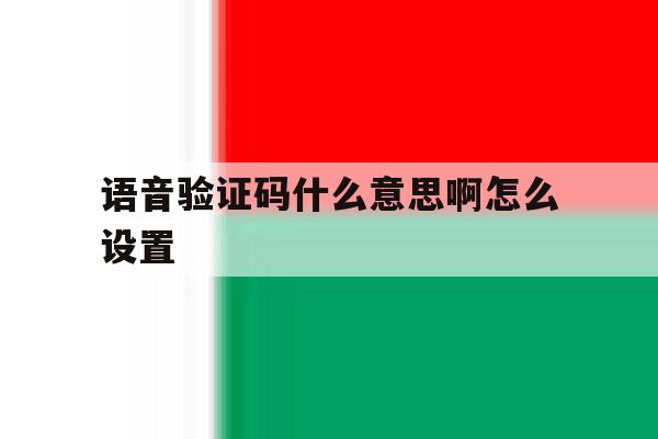 语音验证码什么意思啊怎么设置 语音验证码什么意思啊怎么设置