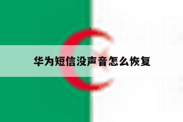 华为短信没声音怎么恢复 华为短信没声音怎么恢复