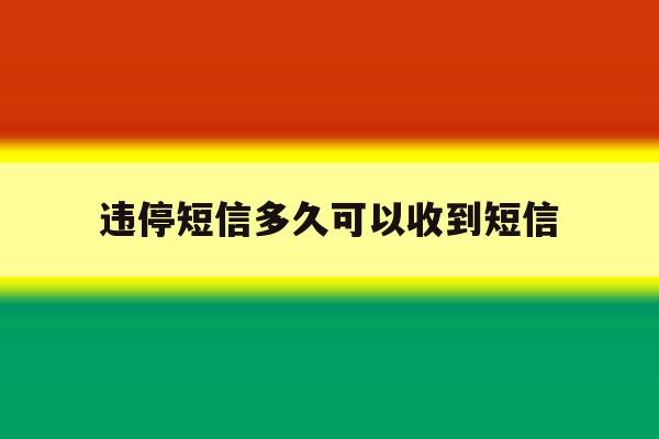 违停短信多久可以收到短信 违停短信多久可以收到短信