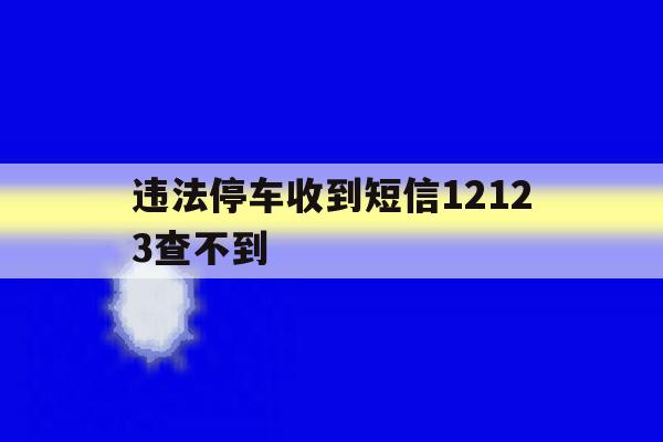 违法停车收到短信12123查不到 违法停车收到短信12123查不到