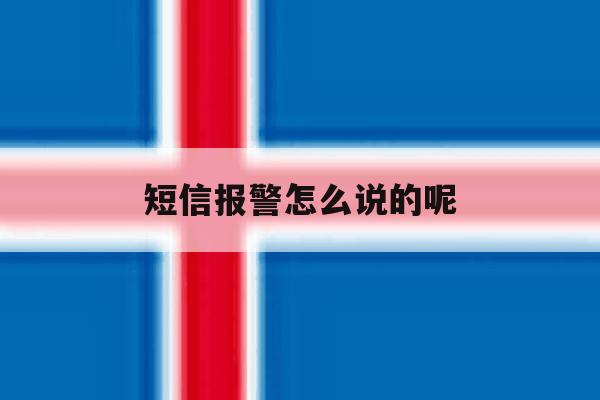 短信报警怎么说的呢 短信报警怎么说的呢